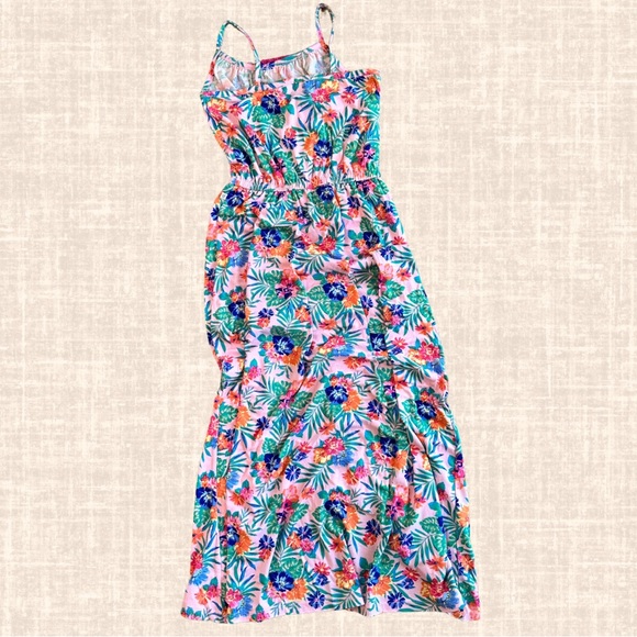 Love at First Sight Girls Pink Floral Shorts Romper Maxi Dress / Size 10/12 - Picture 7 of 13